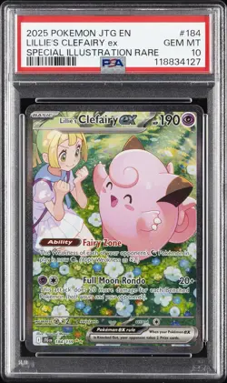 2025 POKEMON JTG EN-JOURNEY TOGETHER #184 LILLIE'S CLEFAIRY EX PSA 10 - Image 1