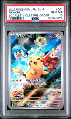 2022 POKEMON JPN SV PROMO SCARLET & VIOLET PRE-ORDER #001 PIKACHU PSA 10 - Image 1