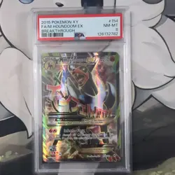 Pokemon XY Breakthrough Mega M Houndoom Ex Full Art PSA 8 Near Mint NMMT 154/162 - Image 1