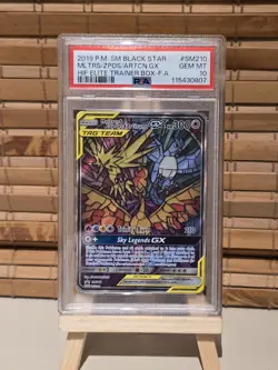 Pokemon TCG Moltres Zapdos Articuno GX SM210 Hidden Fate Promo PSA 10 - Image 1