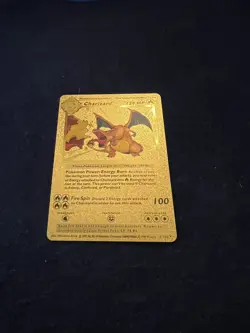 Charizard Base Gold Pokemon Card Collectible/Gift/Display - Image 1