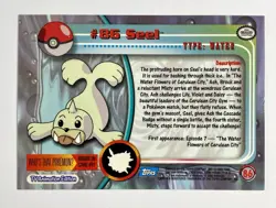 Seel Pokemon Card Topps #86 TV Animation Edition Series Blue Logo - Image 2