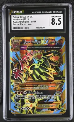 CGC 8.5 Primal Groudon EX Ancient Origins 97/98 Secret Rare Holo Pokemon Card - Image 1