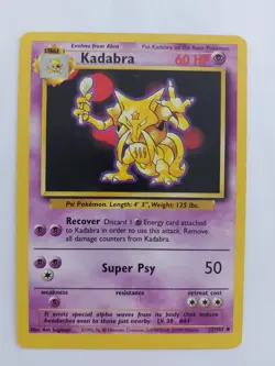 32/102 Kadabra - Base Set - 1999 - Uncommon - Non Holo - Pokemon Card TCG - Image 1