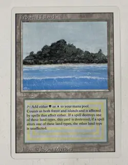 Tropical Island Revised LP/MP Light/Moderate Play MTG Magic The Gathering - Image 1