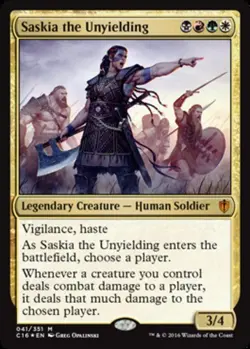 Slightly Played, English - 1 x MTG Saskia the Unyielding - Foil Commander 2016 - Image 1
