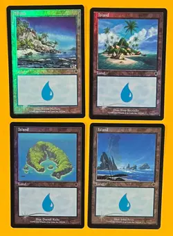 MTG ISLAND (Foil) (x4) Invasion (OldManMTG 011-924) - Image 1