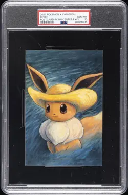 2023 POKEMON X VAN GOGH POSTCARD POKEMON CENTER EXCLUSIVE EEVEE PSA 10 - Image 1