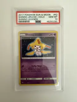 2017 POKEMON SUN & MOON SHINING LEGENDS #42 SHINING JIRACHI-HOLO PSA 10 - Image 1