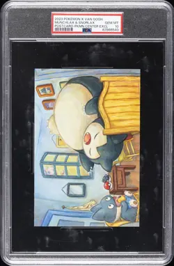 2023 POKEMON X VAN GOGH POSTCARD MUNCHLAX & SNORLAX PSA 10 - Image 1