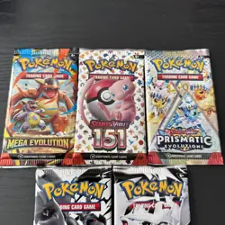 Pokemon TCG Pack Lot Of 5 Packs! Mega Evolutions, 151, Prismatic, BB, WF - Image 2