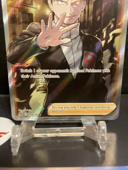 Pokemon Boss’s Orders 189/192 Rebel Clash Full Art Giovanni Mint TEAM ROCKET - Image 2