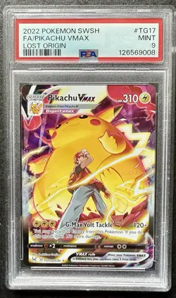 2022 Pokemon Pikachu VMAX Lost Origin TG17 PSA 9 - Image 1