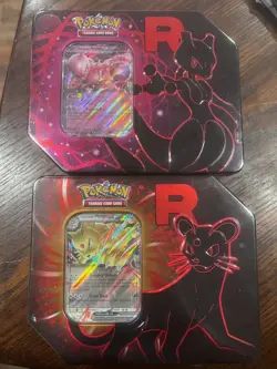 Pokemon Destined Rivals Team Rocket Tin Set of 2 (Mewtwo, Persian)-NEW - Image 1