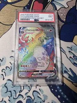 Pokemon Charizard VMAX 74/73 Rainbow Secret Rare Champion's Path PSA 9 MINT - Image 1