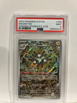 PSA 9 Magneton SVP 159 Pokemon Center Surging Sparks ETB Holo Black Star Promo - Image 1