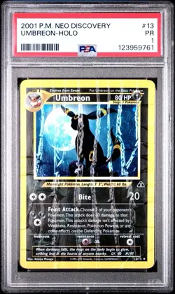 PSA 1 PR POOR 2001 Pokemon Neo Discovery 13/75 Umbreon POP 106 - Image 1