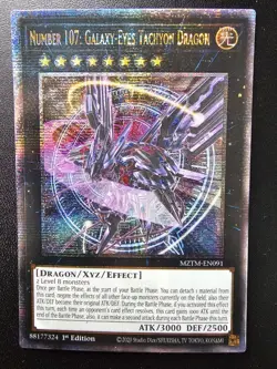 Number 107: Galaxy-Eyes Tachyon Dragon Quarter Century Secret Rare MZTM-EN091... - Image 1