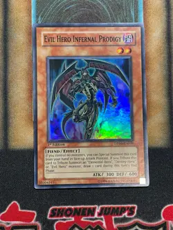 Yugioh Evil Hero Infernal Prodigy DP06-EN008 Super Rare 1st Ed LP - Image 1