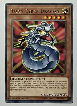 Toon Cyber Dragon CORE-EN043 (LP) Rare 1st Edition YuGiOh! Clash of Rene - Image 1