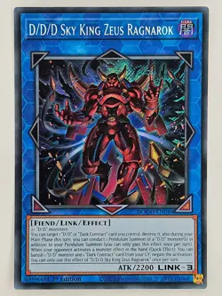 Yu Gi Oh - DOOD-EN049 D/D/D Sky King Zeus Ragnarok - Secret Rare - Image 1