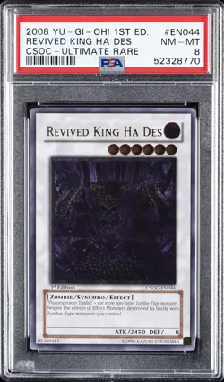 2008 YU-GI-OH! CSOC-CROSSROADS OF CHAOS #EN044 REVIVED KING HA DES PSA 8 - Image 1