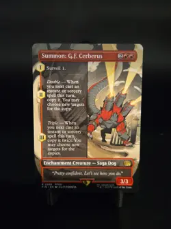 MTG Summon G.F. Cerberus Borderless Final Fantasy Collectible Card - Image 1