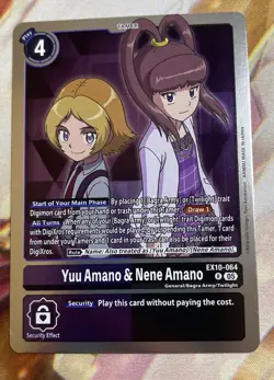 Digimon Card Game Yuu Amano & Nene Amano EX10-064 R - Image 1