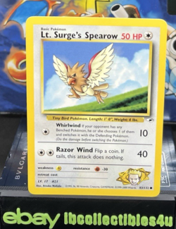 Pokemon Card Lt. Surge's Spearow 83/132 Gym Heroes Unlimited WOTC 2000 NM F/S - Image 1