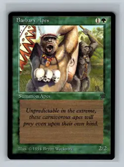 Barbary Apes Magic the Gathering MTG Legends ENGLISH Bryon Wackwitz Art 1994 - Image 1