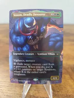 1x Venom, Deadly Devourer, Foil, Borderless Art, Spider-Man Marvel Magic MTG NM - Image 1