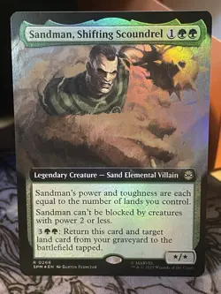 Sandman, Shifting Scoundrel #266 FOIL EXTENDED NM/M MTG Spiderman Magic Card - Image 1