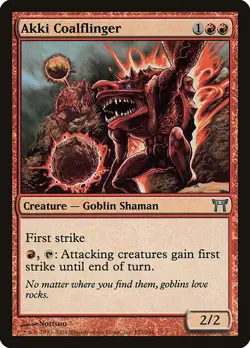 AKKI COALFLINGER - Champions of Kamigawa - MTG Magic the Gathering Card - Image 1