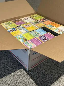 Box Of 7100 Pokemon Cards, Base Commons And Uncommons - No Trainers & No Energy - Image 1