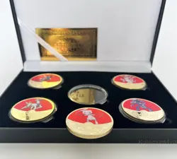 Pokemon 5 Piece Gold Coin Collection Pokemon Card Collectors Gift Rare Coins - Image 2