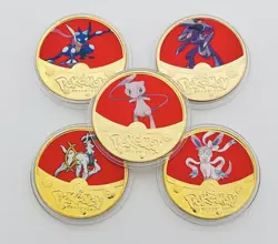 Pokemon 5 Piece Gold Coin Collection Pokemon Card Collectors Gift Rare Coins - Image 4