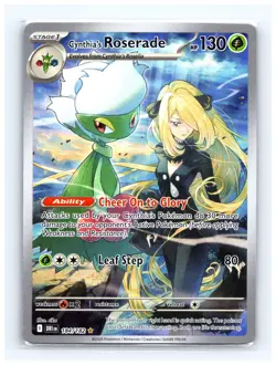 💥 Pokemon TCG Cynthia's Roserade Card Destined Rivals IR Holo Full Art 184/182 - Image 1
