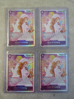 Lot of 4 One Piece Anime Sanji & Pudding EB02-035 CCG Trading Cards - Image 1