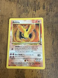 Moltres 12/62 MP Holo Rare Fossil 1999 Pokemon Card Set - Image 1
