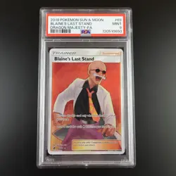 PSA 9 Blaine's Last Stand 69/70 Pokemon Dragon Majesty Trainer Holo Graded Card - Image 1