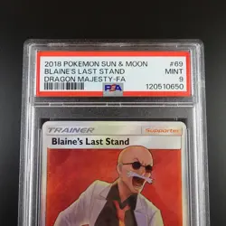 PSA 9 Blaine's Last Stand 69/70 Pokemon Dragon Majesty Trainer Holo Graded Card - Image 2