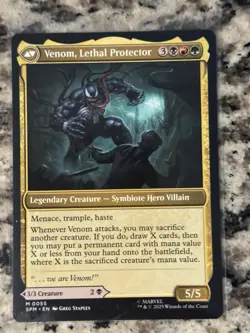 MTG Magic 0055 Eddie Brock Venom Lethal Protector Mythic Card Spider Man - Image 1