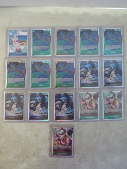 Lot of 16 One Piece Anime EB02 CCG Trading Cards Nefeltari Arlong Etc - Image 1