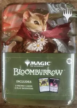 Magic The Gathering Bloomburrow Tin (2 Promo Cards, 5 Play Booster Packs) Mouse - Image 1