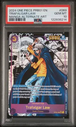 2024 ONE PIECE PRB01-PREM BOOSTER -ONE PIECE CARD THE BEST- TRAFALGAR LAW PSA 10 - Image 1