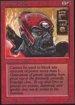 1x Ironclaw Orcs Light Play, English 2nd Edition Unlimited MTG Magic - Image 1