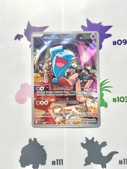 Team Rocket's Wobbuffet 203 Pokemon TCG S&V Black Star Promo Rare Holo NM #2 - Image 1