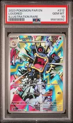 2023 POKEMON PAR EN-PARADOX RIFT ILLUSTRATION RARE #212 LOUDRED PSA 10 - Image 1