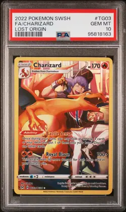 2022 POKEMON SWORD & SHIELD LOST ORIGIN #TG03 FULL ART/CHARIZARD PSA 10 - Image 1