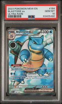 2023 POKEMON MEW EN-151 ULTRA RARE #184 BLASTOISE EX PSA 10 - Image 1